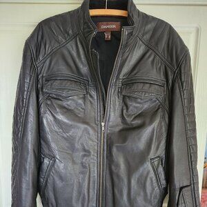 Danier Black Leather Bomber Jacket